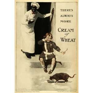  1908 Ad Cream Wheat Black Americana Cereal Rasmus Crying 