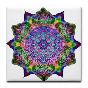  Flower of Life Resonance Spiritual Tile Coaster by 