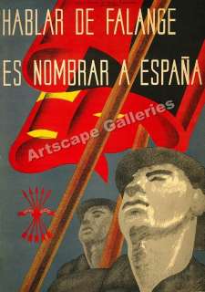 Hablar de Falange Spanish Civil War Poster   17x24  