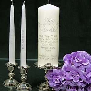 Irish Claddagh Unity Candle Set  20 Verses 