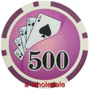 1000 Las Vegas Gambling Casino Poker Chips Set w/ Bonus  