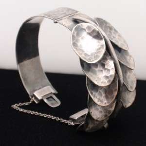 Arts & Crafts Era Hammered Bracelet Silver over Copper Great Design 