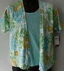 Cathy Daniels Layered Blouse Womens Size L Floral Shir