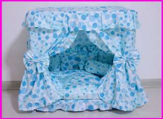Prince Dog Cat handmade bed house Blue S,M  