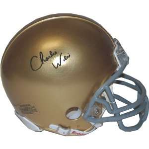 Charlie Weis Signed Mini Helmet