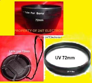 PROTECT+ADAPTER+LENS CAP 72mm FOR SONY DSC H7 H9 H50  