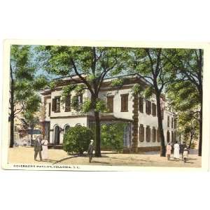 1920s Vintage Postcard   Governors Mansion   Columbia South Carolina