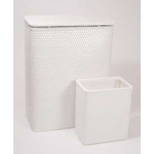   Chelsea Collection Hamper And Matching Wastebasket Set   White Baby