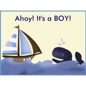 Ahoy Mate Blue Whale Baby Shower / Birthday Postage Stamps 