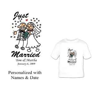  2 Custom Just Married Wedding T Shirts Cartoons TackyT 
