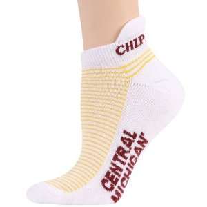  Central Michigan Chippewas Ladies White Gold Striped Ankle 