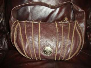 Dark Brown Leather Charles David Hobo shoulder bag Purse Tote  