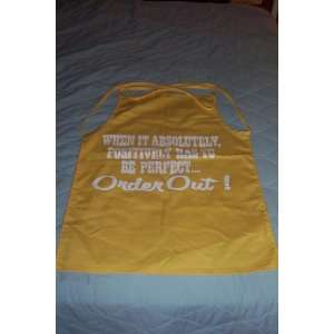 Country Kitchen Apron    Yellow    When It Absolutely Positively Has 