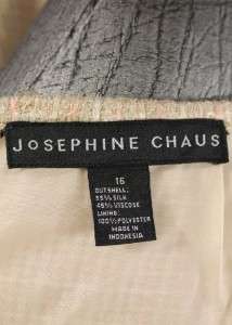 womens pink JOSEPHINE CHAUS 2 piece suit skirt jacket fringe career XL 