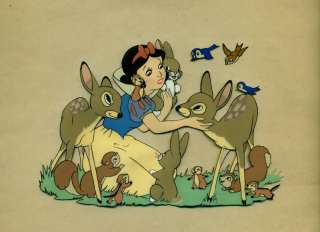 Snow White & animals 1938 vintage Disney cel Heath book  