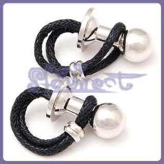 STUNNING Stainless Steel CORD Link Cufflink NEW 2 Color  