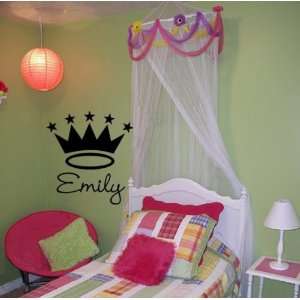   Crown and Name Decal Sticker Wall Mural Custom Girl Girls Room