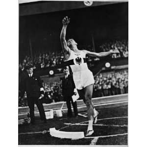  Schroder, the German Champion Discus Thrower Stretched 