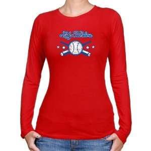   Red All Star Softball Long Sleeve Slim Fit T shirt