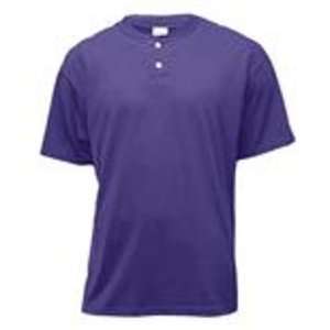  Soffe Youth Purple Midweight Cotton/Poly Henley MEDIUM 