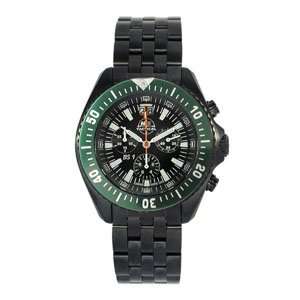  H3 Tactical H3 BS1 Chrono Watch with Green Bezel and Black 