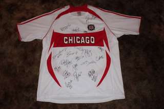 CHICAGO FIRE SIGNED 2010 REPLICA MLS SOCCER JERSEY  
