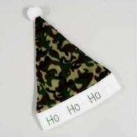 Santa Hat CAMOUFLAGE Embroidered Ho Ho Ho NEW FREE S&H  