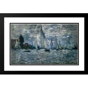 Monet, Claude 40x28 Framed and Double Matted The Boats Regatta At 