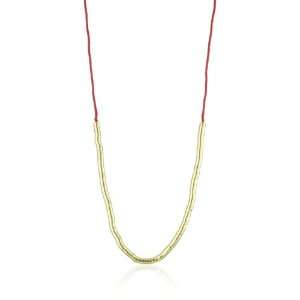  Shashi Yellow Gold Plated and Red Cord Snake Necklace 