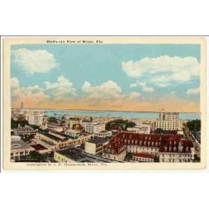  Reprint Birds eye view of Miami, Florida