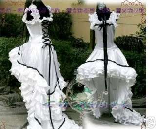 Chobits Cosplay costume Black White Gothic Lolita Dress  