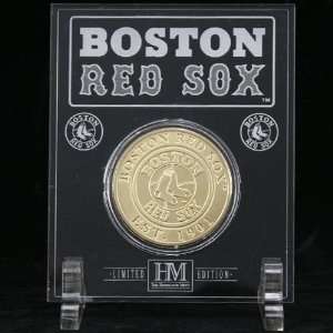  Boston Red Sox Etched Acrylic Gold Plated Coin Sports 