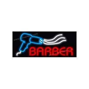  Barber w/ Hair Dryer Neon Sign Beauty