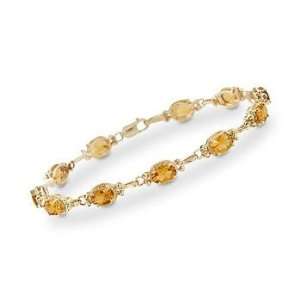    6.00 ct. t.w. Citrine Bracelet In 14kt Yellow Gold Jewelry