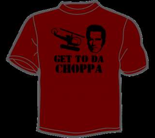 GET TO DA CHOPPA T Shirt MENS funny vintage 80s retro  