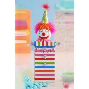  Glitterville Birthday, CANDY CLOWN FAVOR BOX   Stripes 