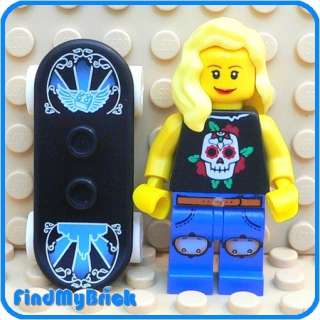 M677 Lego City Female Skateboard Skater Minifigure NEW  