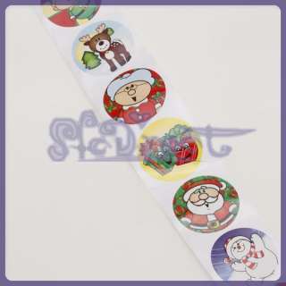   MAKE KIDS CRAFT DIY Roll Of 100pcs ASSORTED Holiday Christmas Stickers