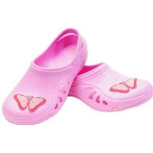  Sloggers 303PK05 Size 7 to 8 Kids Pink Unis Butterfly Clog Sandals 