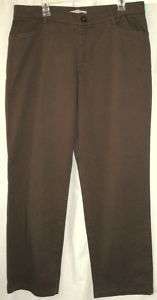 LEE Brown Relaxed Fit Pants Khakis Stretch Size 10 Long  