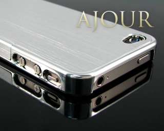 Premium Aluminum Brushed Chrome APPLE iPhone 4S 4 4G hard Case Cover 