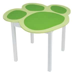   Paw Shaped Table with Green and White Finish and Easy Clean Surface