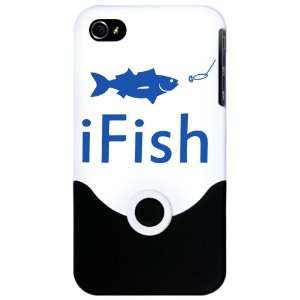  iPhone 4 or 4S Slider Case White iFish Fishing Fisherman 