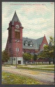 Congregational Church Manistee Michigan MI Vintage Postcard  