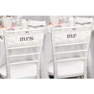  Satin & Lace Mr. and Mrs. Chair Sashes 