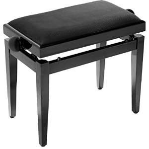  Stagg Black Piano Bench with Adjustable Height and Velvet 