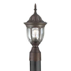   One Light Outdoor Post Lantern, Painted Bronze Finish with Clear Glass