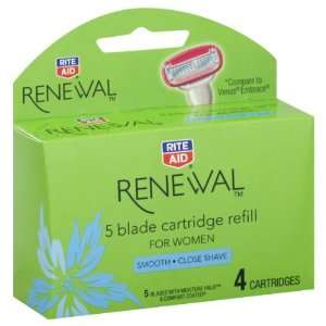  Rite Aid Renewal Cartridge Refill, 5 Blade, For Women,, 4 