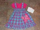 NWT Girls Turquoise Check Butterfly Dress BABY TOGS Sz 3T  