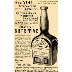  1895 Ad Henry Thayer & Company Cambridgeport Nutritive 